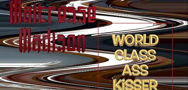  World Class Ass Kisser - Blond Mistress makes slave kiss and smother under Her big ass